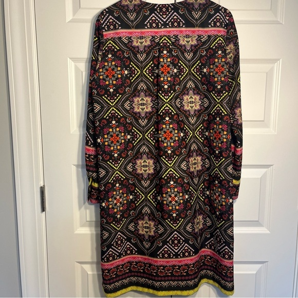 Antonio Melani Multicolor Aztec Geometric Print Henley Collar Shirt Dress Sz 8 - Picture 8 of 8